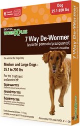 Sentry HC WormX Plus 7 Way Dewormer for Hookworms, Roundworm & Tapeworms for Medium & Large Breed Dogs, 6 count
