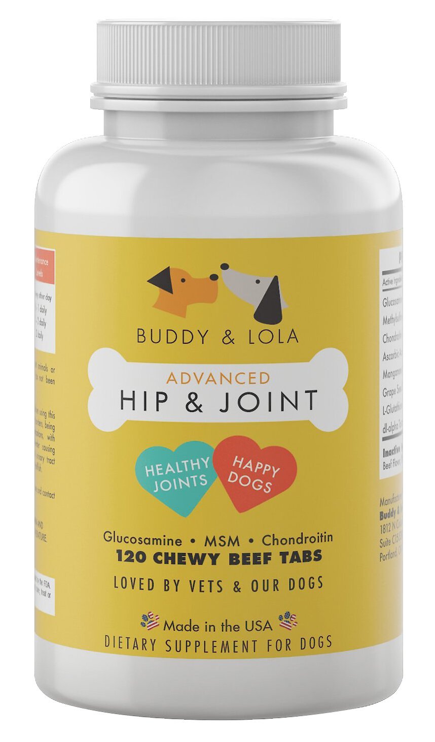 Buddy & Lola Advanced Hip & Joint Beef Chewable Tablets for Dogs