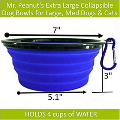 Show full view: Mr. Peanut's Premium Collapsible Non-Skid Silicone Dog & Cat Bowls, 34-oz, 2 count slide 3 of 11