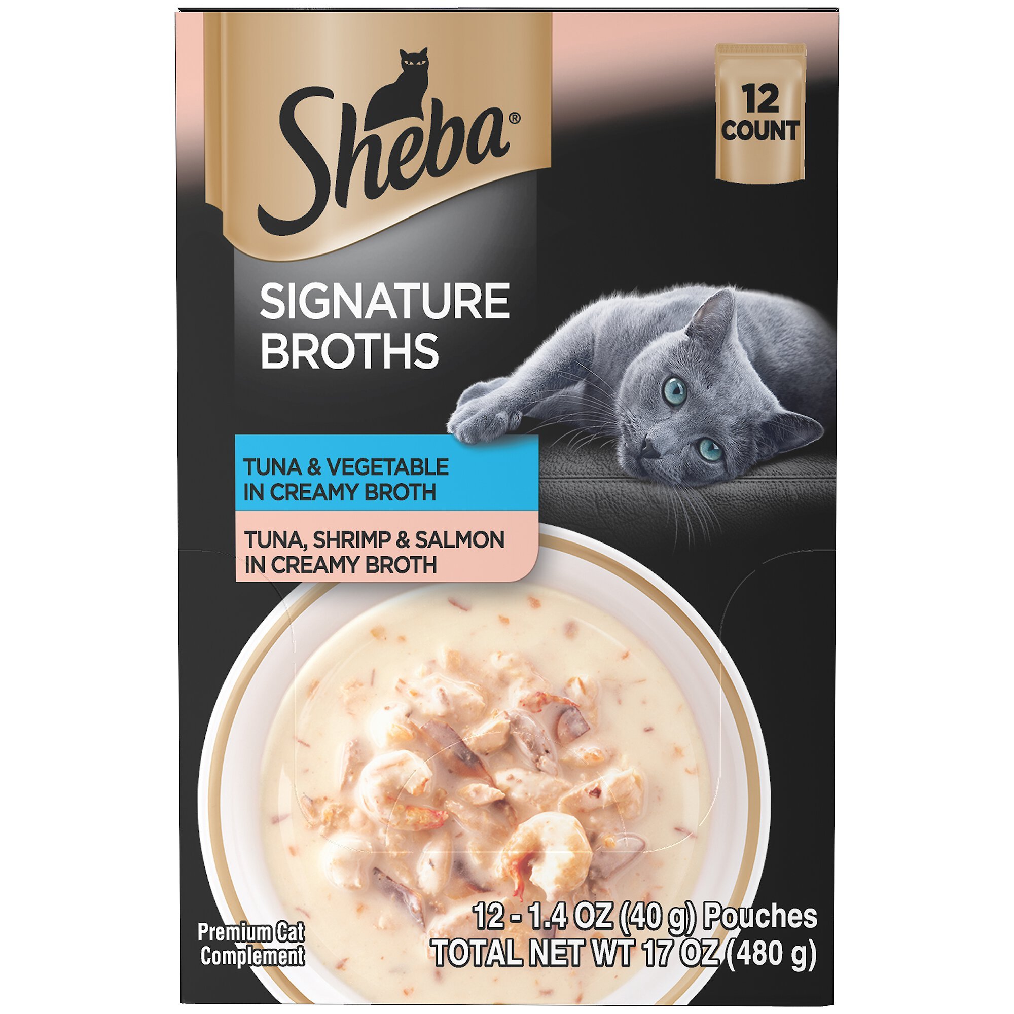 SHEBA Signature Broths Creamy Broth Variety Pack Cat Food Topper
