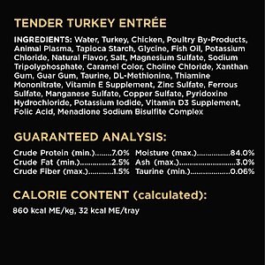 Sheba Perfect Portions Grain-Free Roasted Chicken, Gourmet Salmon & Tender Turkey Cuts in Gravy Variety Pack Adult Wet Cat Food Trays, 1.3-oz, case of 24 twin-packs