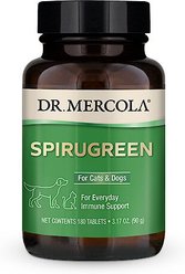 Dr. Mercola SpiruGreen Superfood Tablets Dog & Cat Supplement, 180 count