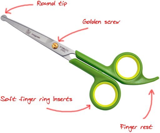 Pet Magasin Dog & Cat Grooming Scissors with Round Safety Tip, 2 pack