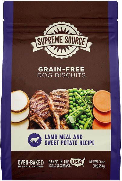Supreme Source Grain-Free Lamb Meal & Sweet Potato Biscuits Dog Treats, 16-oz bag slide 1 of 6
