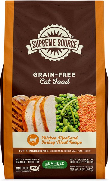 Supreme Source Chicken Meal & Turkey Meal Grain-Free Dry Cat Food, 3-lb bag slide 1 of 10
