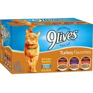 9 Lives Turkey Favorites in Gravy Variety Pack Canned Cat Food