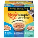 Meow Mix Simple Servings Seafood Variety Pack Cat Food Trays, 1.3-oz, case of 24
