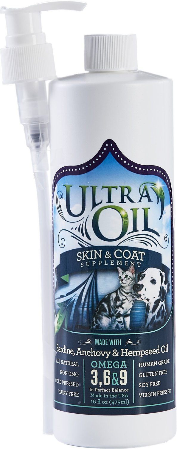ULTRA OIL Skin & Coat Supplement with Hempseed Oil, 16oz bottle