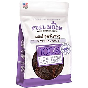 Full Moon Natural Cuts Sliced Pork Jerky Human-Grade Dog Treats, 5-oz bag