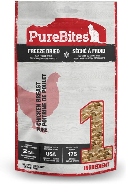 PureBites Chicken Breast Freeze-Dried Raw Cat Treats, 2.3-oz bag slide 1 of 8