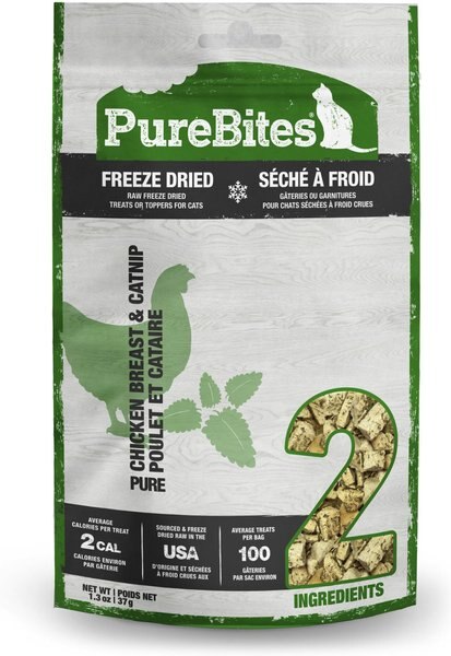 PureBites Chicken Breast & Catnip Freeze-Dried Cat Treats, 1.3-oz bag slide 1 of 10