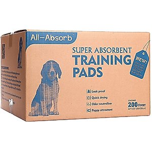 HoneyCare All-Absorb Super Absorbent Dog Training Pads, 22 x 23-in, 200 count, Unscented