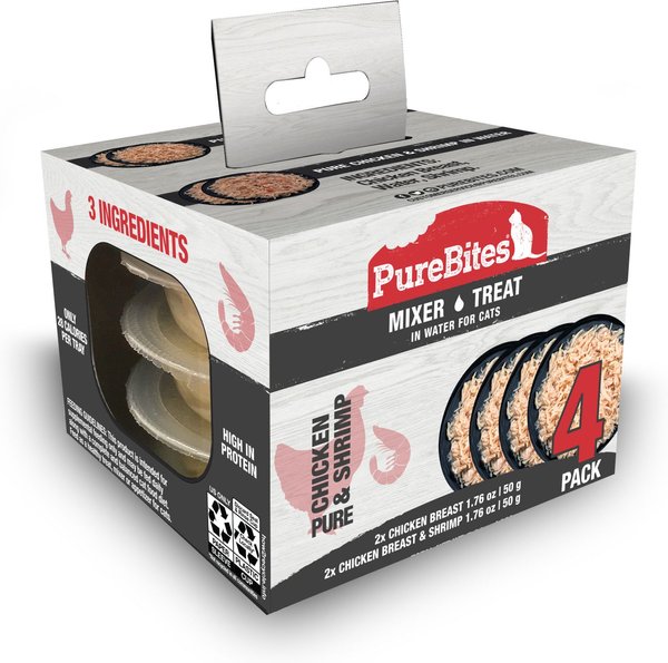 PureBites Mixers 100% Chicken Breast & Wild Ocean Shrimp Variety Pack Cat Food Trays, 1.76-oz, case of 4 slide 1 of 10