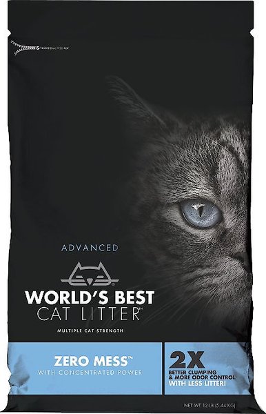 World's Best Zero Mess Unscented Clumping Corn Cat Litter, 12-lb bag slide 1 of 7