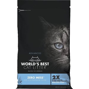 World's Best Zero Mess Unscented Clumping Corn Cat Litter, 12-lb bag