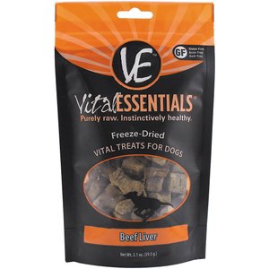 Vital Essentials Beef Liver Freeze-Dried Dog Treats, 2.1 oz-bag