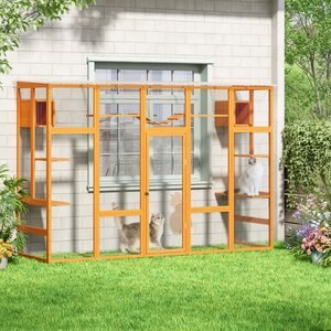 Coziwow Catio Wood Cat Playpen Cage, Large