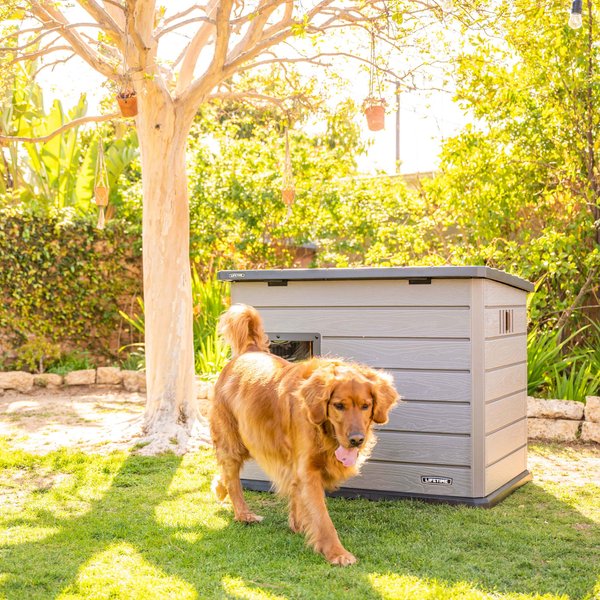Lifetime Deluxe Dog House, Gray, Large