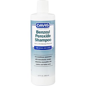 Davis Benzoyl Peroxide Dog & Cat Shampoo, 12-oz bottle