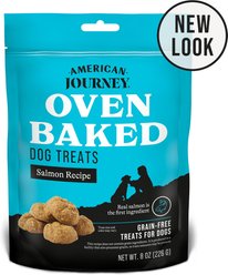 American Journey Salmon Recipe Grain-Free Oven Baked Biscuit Dog Treats, 8-oz bag