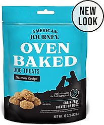 American Journey Salmon Recipe Grain-Free Oven Baked Biscuit Dog Treats, 16-oz bag