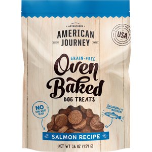 American Journey Salmon Recipe Grain-Free Oven Baked Biscuit Dog Treats, 16-oz bag