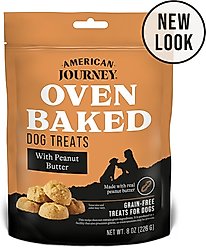 American Journey Peanut Butter Recipe Grain-Free Oven Baked Crunchy Biscuit Dog Treats, 8-oz bag slide 1 of 6