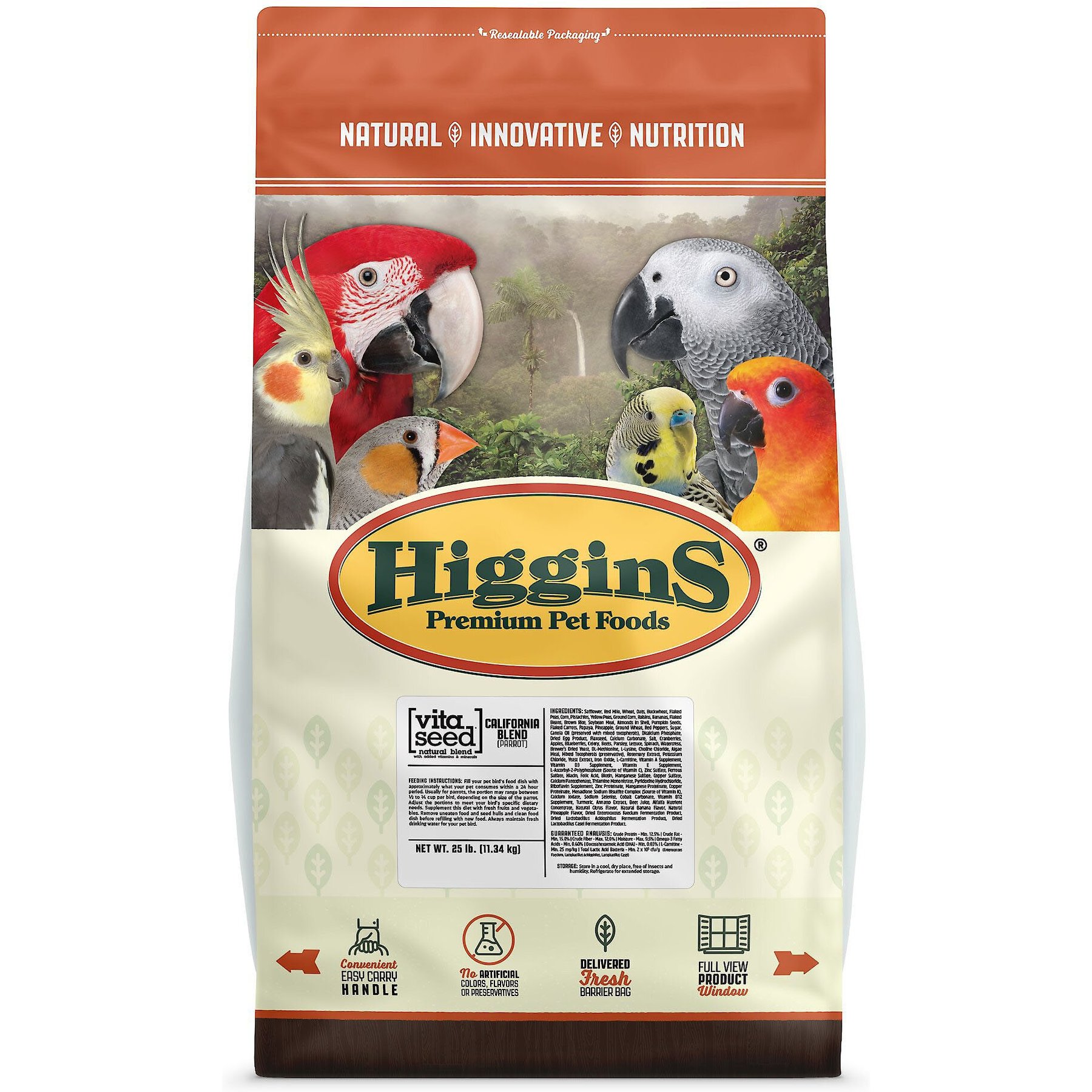 Higgins hot sale parrot food