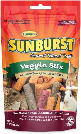 Higgins Sunburst Veggie Stix Gourmet Treats for Guinea Pigs, Rabbits & Chinchillas, 4-oz