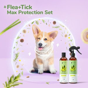kin+kind Flea+Tick Lemongrass Spray & Shampoo Maximum Protection Set for Dogs & Cats, 12-fl oz bottle