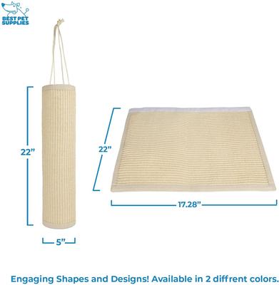 Show full view: Best Pet Supplies Catify Hanging Log & Mat Cat Scratcher, Cream slide 5 of 7