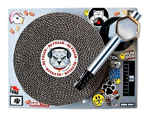 cat playhouse scratching pad dj