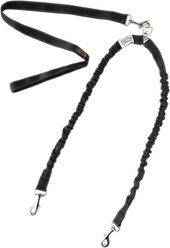 Mighty Paw BungeeX2 Nylon Reflective Double Dog Leash, Black, X-Lite: 3-ft long, 0.6-in wide