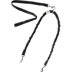 Mighty Paw BungeeX2 Nylon Reflective Double Dog Leash, Black, Standard: 3-ft long, 1-in wide