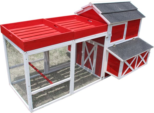 ZooVilla Red Barn Chicken Coop with Roof Top Planter, 8 Chicken Capacity
