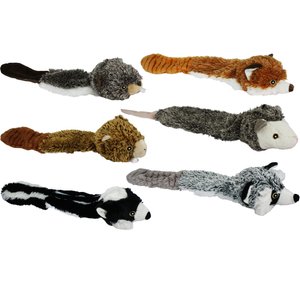Multipet Bouncy Burrow Buddies Fox Squeaky Stuffing-Free Plush Dog Toy