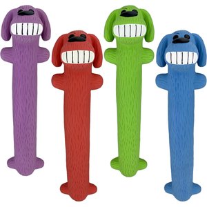 Multipet Loofa Latex Squeaky Dog Toy, Assorted, 12-in