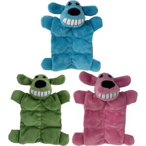 Multipet Minipet Loofa Squeaker Mat Plush Dog Toy, Assorted, 6-in