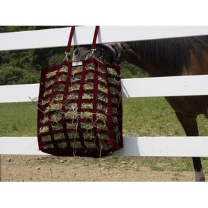 Derby Originals Supreme Four Sided Slow Feed Horse Hay Bag, Red