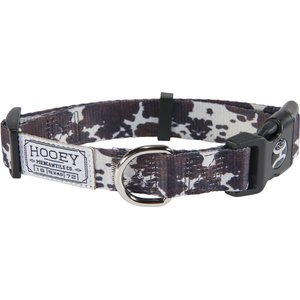 HOOEY Nomad Ployester Standard Dog Collar, Just Cow, Small: 8 to 14-in neck, 1-in wide