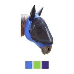 Derby Originals Extra Comfort Lycra Grip Fly Horse Mask with Ears Cover, Royal Blue, Mini Horse