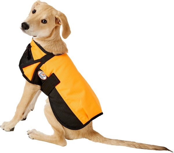 Derby Originals 600D Waterproof Dog Blanket Coat, Orange/Black, 13.5-in slide 1 of 10