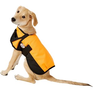 Derby Originals 600D Waterproof Dog Blanket Coat, Orange/Black, 13.5-in