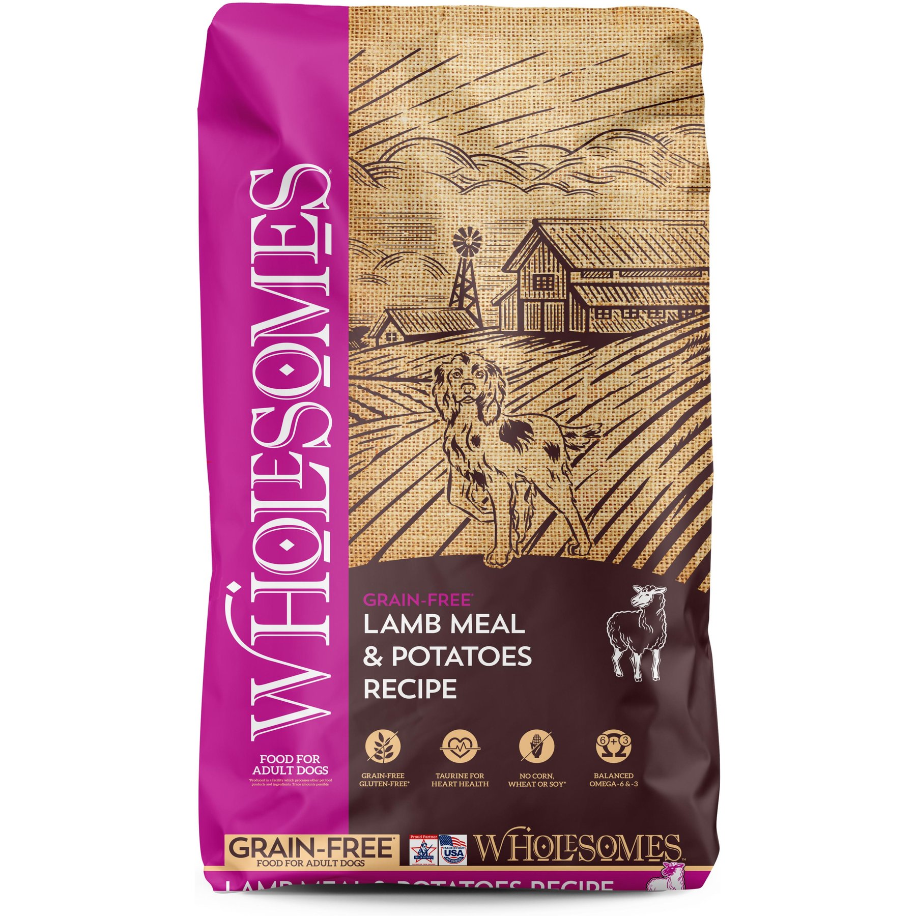Wholesomes Adult Grain-Free Lamb & Potatoes Dry Dog Food, 35-lb bag