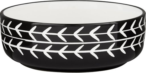 Signature Housewares Black Arrow Non-Skid Ceramic Dog & Cat Bowl, 1-cup