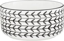 Signature Housewares White Arrow Non-Skid Ceramic Dog & Cat Bowl, 3-cup