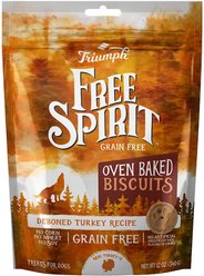 Triumph Free Spirit Grain-Free Deboned Turkey Recipe Oven-Baked Biscuit Dog Treats, 12-oz bag