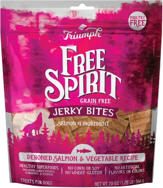 Triumph Free Spirit Jerky Bites Deboned Salmon & Vegetable Dog Treats