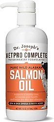 Dr. Joseph's VetPro Complete Pure Wild Alaskan Salmon Oil Skin & Coat Supplement Food Topper for Dogs, 16-fl oz bottle
