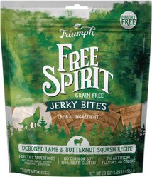Triumph Free Spirit Jerky Bites Deboned Lamb & Butternut Squash Dog Treats, 20-oz bag